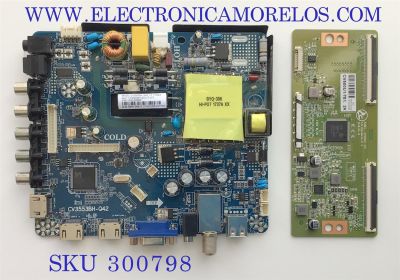 KIT DE TARJETAS PARA TV ELEMENT / MAIN FUENTE 103100060 / CV3553BH-Q42 / D3553BHQ4213.3C3 / E17251-SY / T-CON CV6744A1A-V1.0 / CV500U1-T01 / PANEL T500-V35-DLED / DISPLAY V500HJ1-PE8 / MODELO ELFW5017